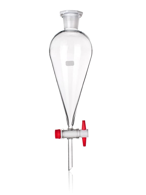 Rozdzielacz stożkowy Squiba 500 ml z kranem teflonowym