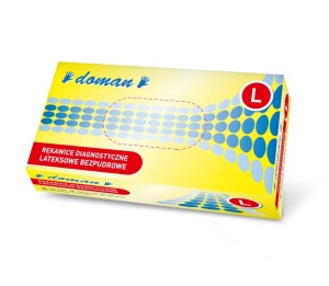 Rękawice lateksowe bezpudrowe DOMAN L 100 szt.