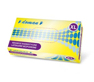 Rękawice lateksowe bezpudrowe DOMAN XL 100 szt.