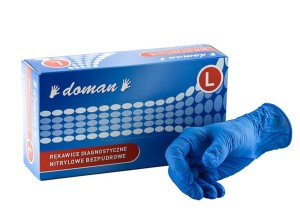 Rękawice nitrylowe niebieskie DOMAN L 100 szt.