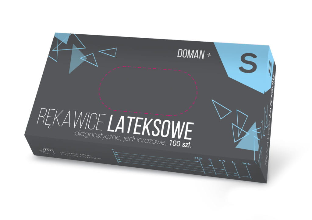 Rękawice lateksowe pudrowane DOMAN+ S 100 szt.