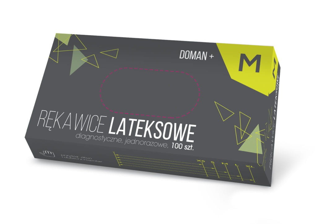 Rękawice lateksowe pudrowane DOMAN+ M 100 szt.