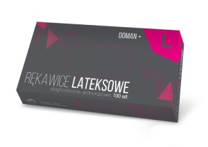 Rękawice lateksowe pudrowane DOMAN+ L 100 szt.