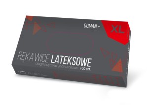 Rękawice lateksowe pudrowane DOMAN+ XL 100 szt.