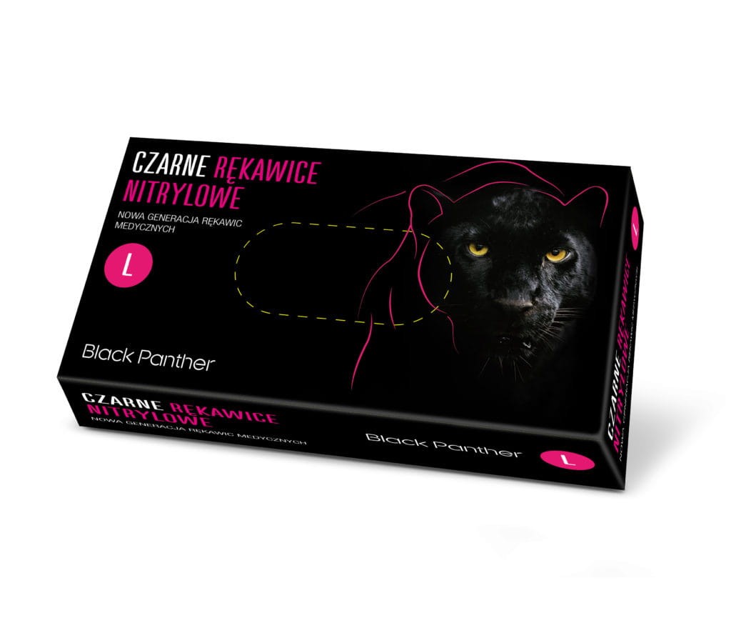 Rękawice nitrylowe czarne Black Panther L 100 szt.