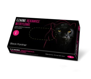 Rękawice nitrylowe czarne Black Panther L 100 szt.