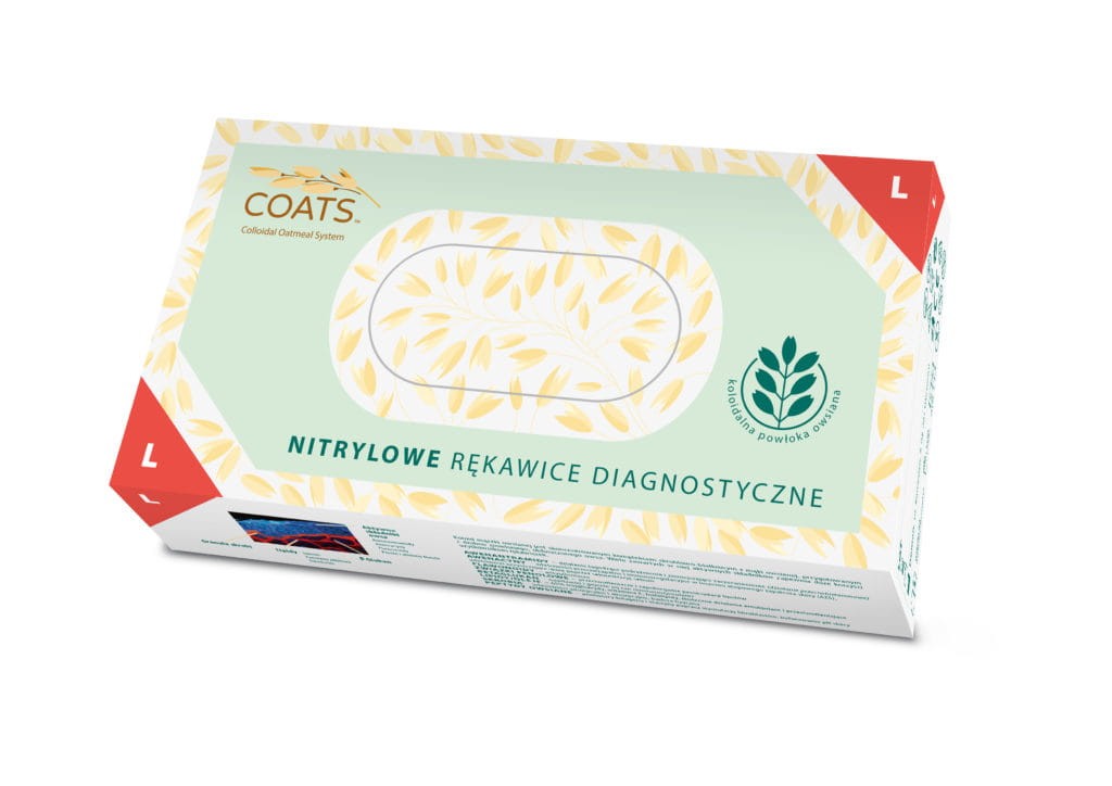 Rękawice nitrylowe z wyciągiem z owsa DOMAN COATS- rozmiar L 100 szt.