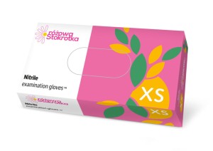 Rękawice nitrylowe różowe DOMAN XS 100 szt.