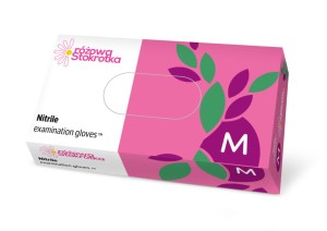 Rękawice nitrylowe różowe DOMAN M 100 szt.