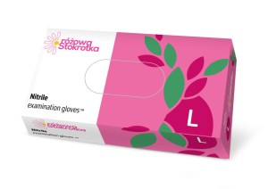 Rękawice nitrylowe różowe DOMAN L 100 szt.