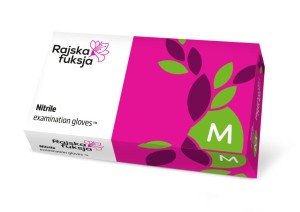 Rękawice nitrylowe fuksja DOMAN M 100 szt.
