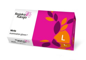 Rękawice nitrylowe fuksja DOMAN L 100 szt.
