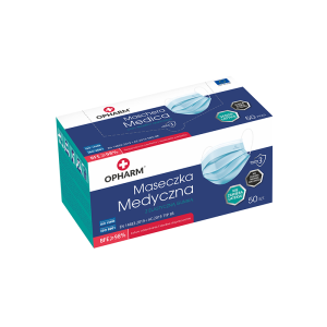 Maski medyczne z gumką 50 szt. niebieskie