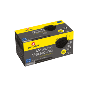 Maski medyczne z gumką 50 szt. czarne