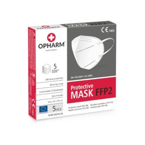 Maski ochronne FFP2 z gumką 5 szt. białe