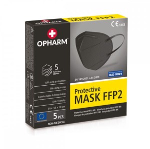 Maski ochronne FFP2 z gumką 5 szt. czarne