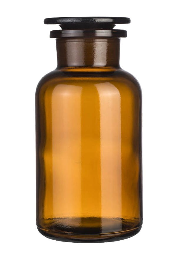 Butelka szklana z korkiem 50 ml szeroka szyja oranż MORAVIA