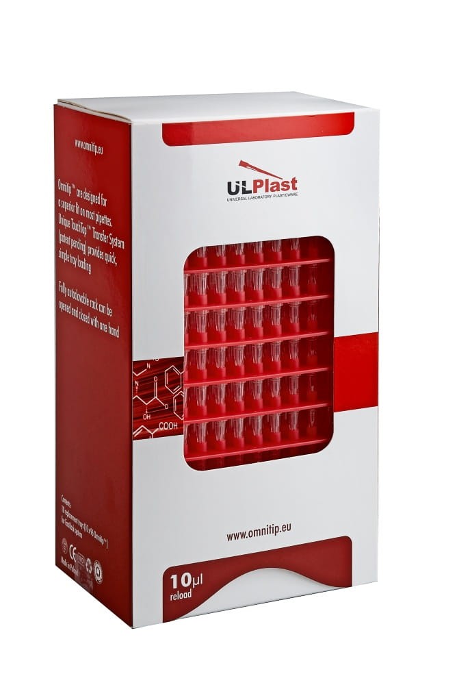 Końcówki do pipet 10 ul w tackach 10 x 96 szt. Fastrack OMNITIP