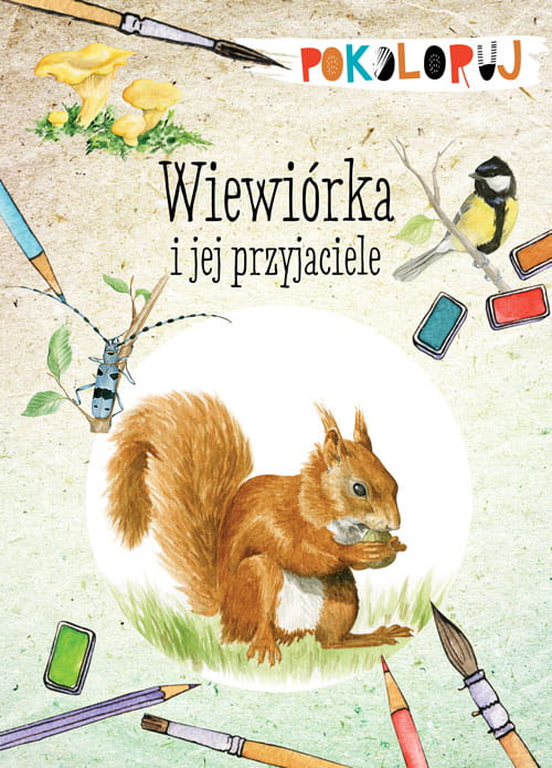 Wiewiórka i jej przyjaciele. Pokoloruj