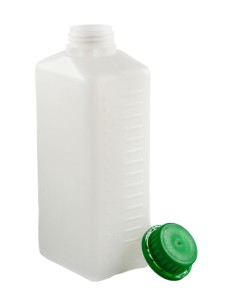 Butelka HDPE 1000 ml z nakrętką z plombą zielona