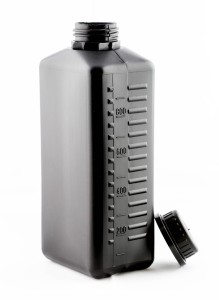 Butelka HDPE 1000 ml czarna z nakrętka z plombą