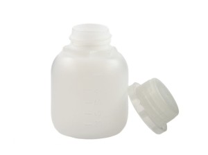 Butelka HDPE 100 ml z nakrętką z plombą bezbarwna