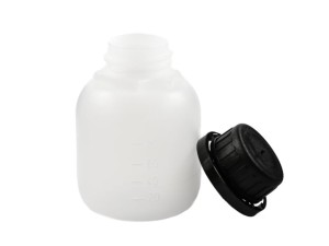 Butelka HDPE 100 ml z nakrętką z plombą czarna