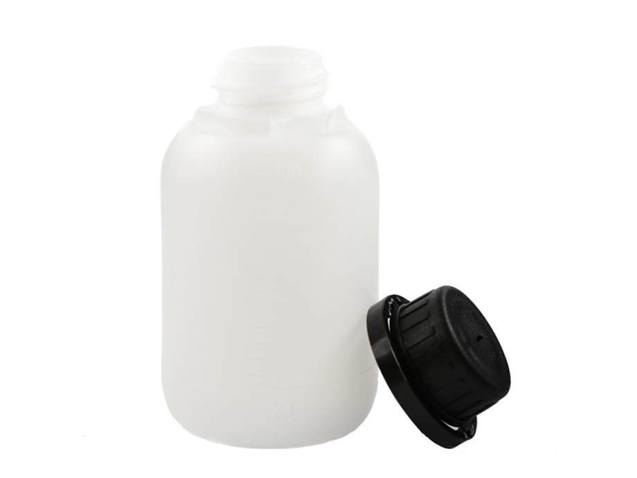 Butelka HDPE 150 ml z nakrętką z plombą czarna