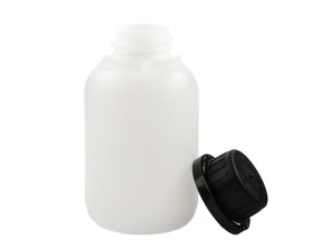 Butelka HDPE 150 ml z nakrętką z plombą czarna