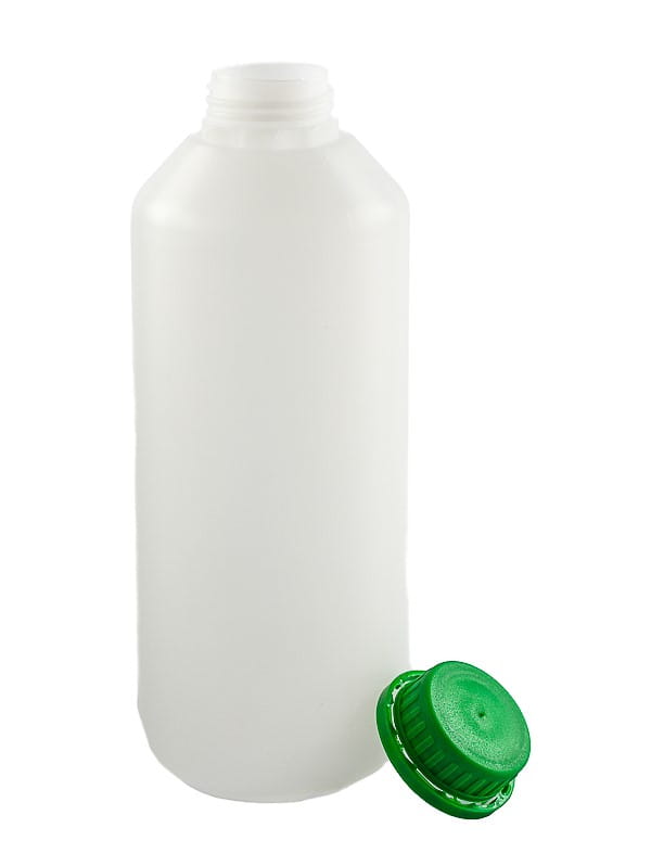 Butelka LDPE 1000 ml + nakrętka z plombą zielona