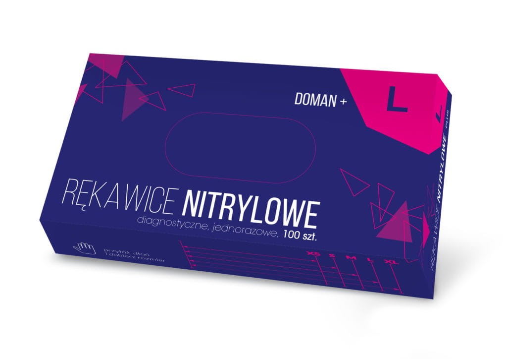 Rękawice nitrylowe niebieskie DOMAN Plus L 100 szt.