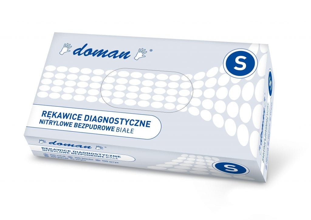 Rękawice nitrylowe białe S 100 szt.
