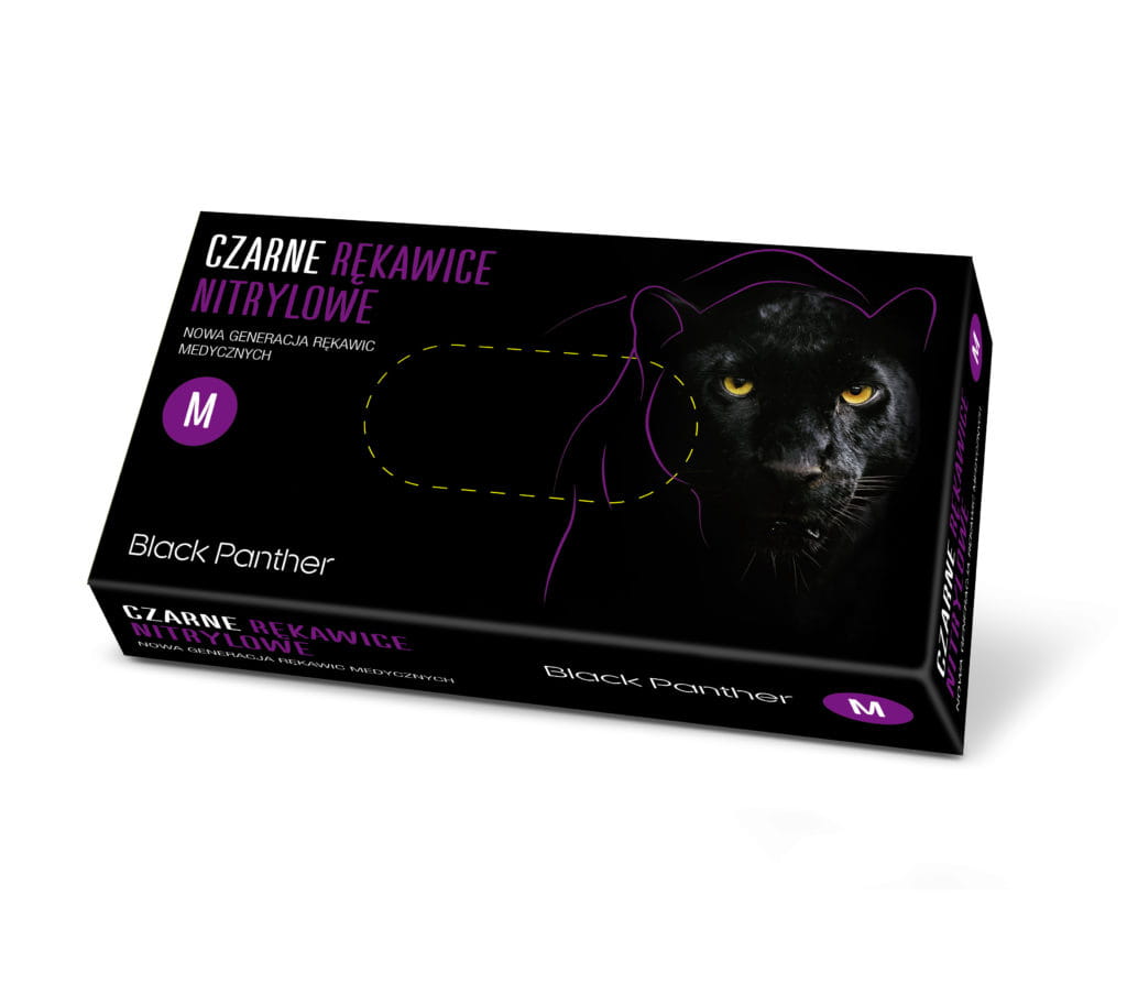Rękawice nitrylowe czarne Black Panther M 100 szt.