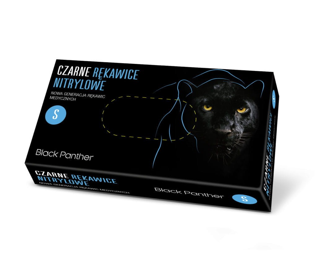 Rękawice nitrylowe czarne Black Panther S 100 szt.