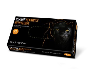 Rękawice nitrylowe czarne Black Panther XL 100 szt.
