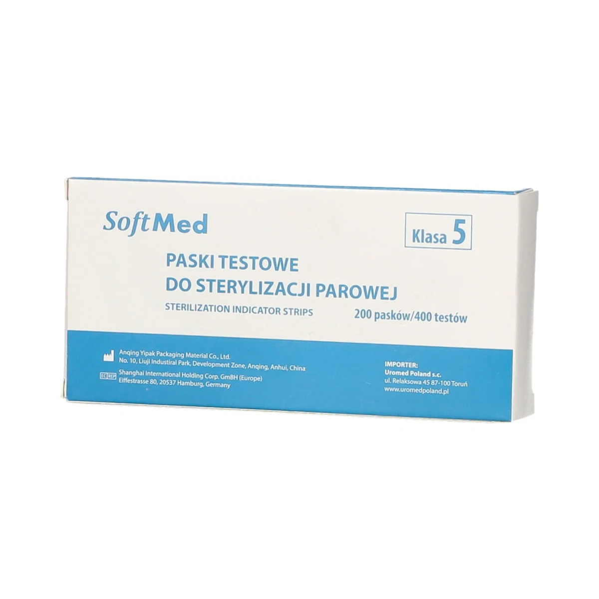 Paski testowe do sterylizacji parowej 2x200 szt. Klasa 5