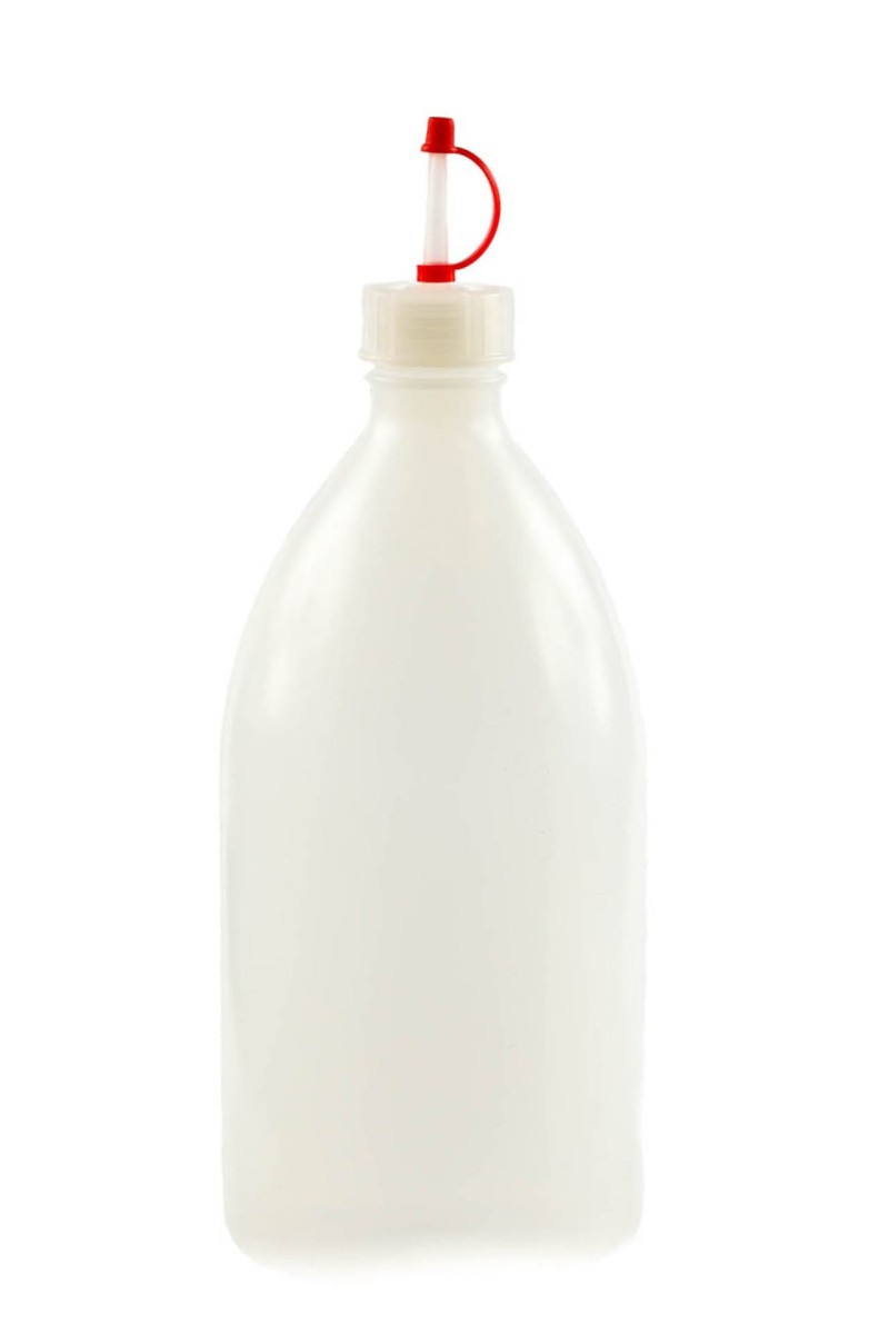 Kroplomierz LDPE 1000 ml z czerwoną nasadką