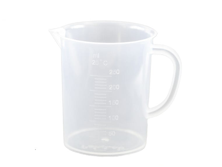 Zlewka PP 100 ml z uchem skala tłoczona