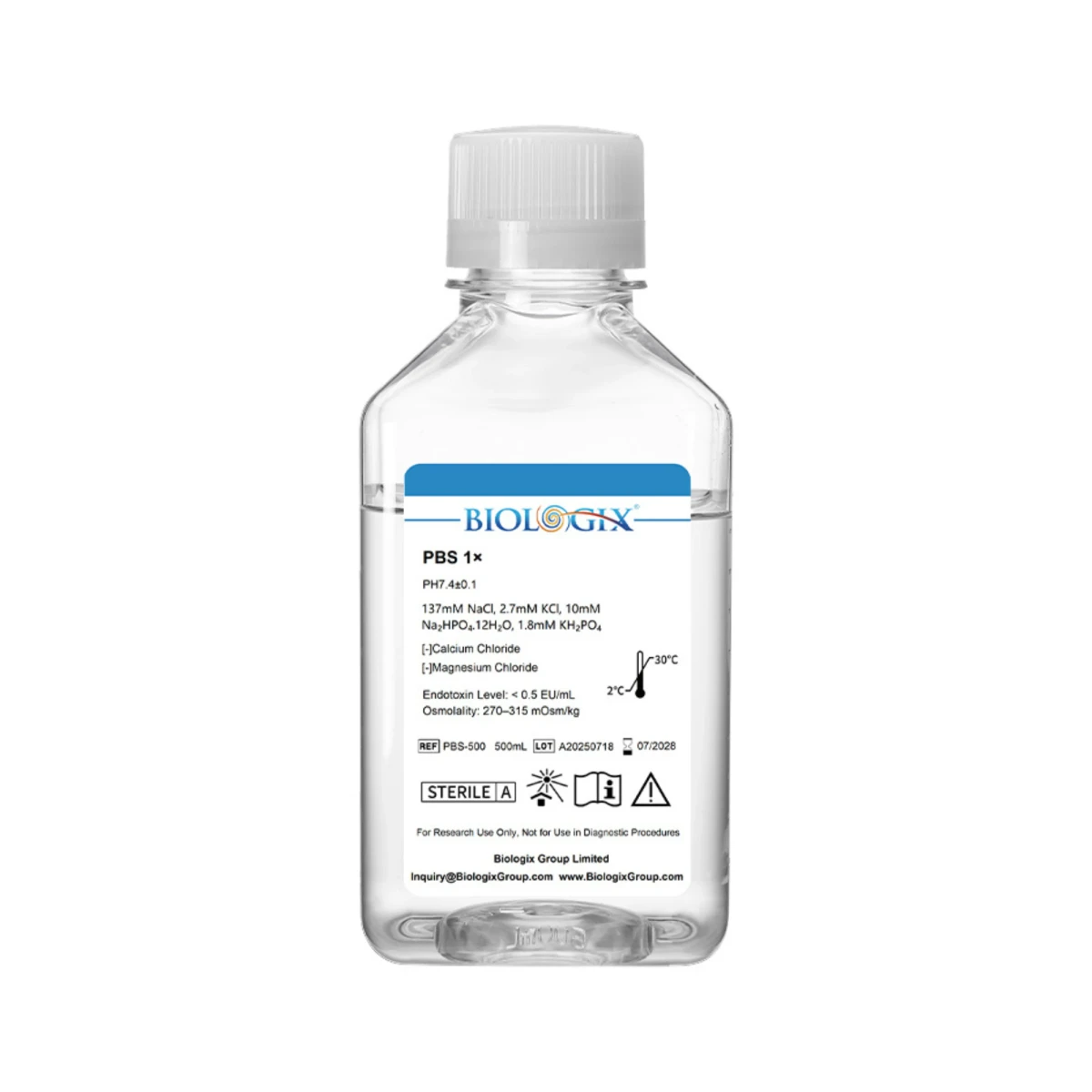 Bufor-PBS-(1×),-pH 7.4,-sterylny,-500 ml-BIOLOGIX