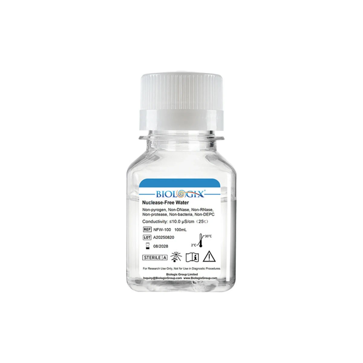 Woda-Nuclease-Free-(PCR-grade)-sterylna,-100 ml-BIOLOGIX