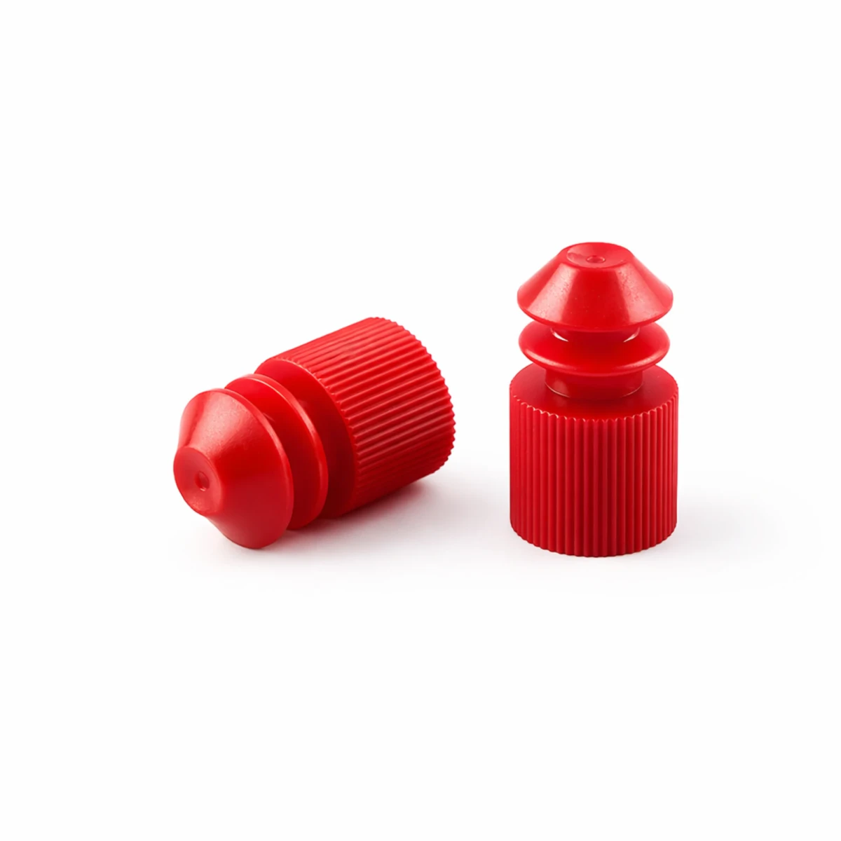 Korek-PE-karbowany-do-probówek-12-mm-czerwony